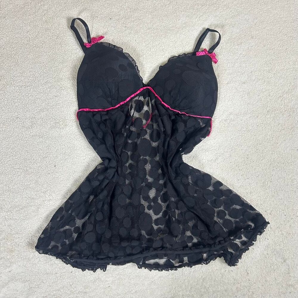 Per Lei Polka Dot Slip with Pink Bow Details